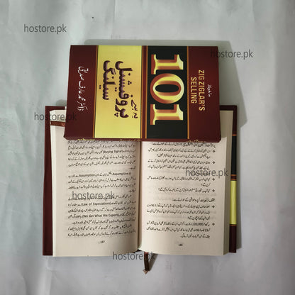 Open book with '101 Selling' cover on a white background